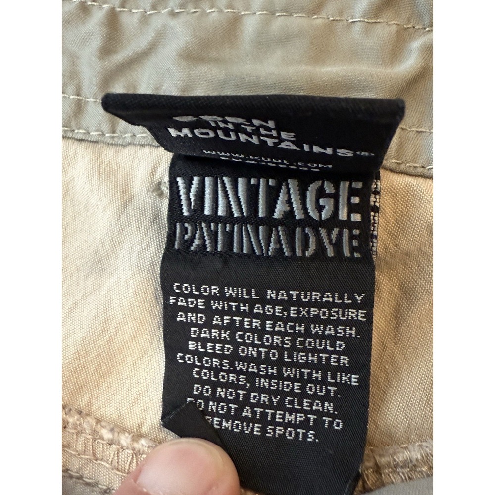 Kuhl Vintage Patina Dye Mens 32 Cargo Shorts Cotton Nylon Khaki Hiking Outdoor - Picture 8 of 10